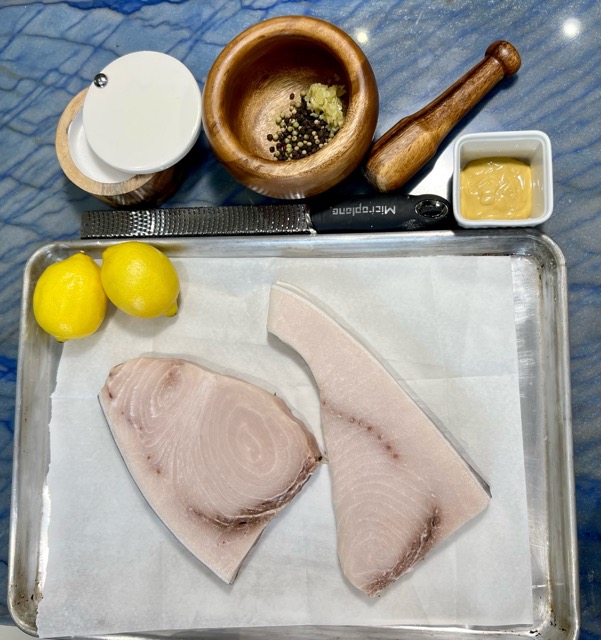 Sheet Pan Meal Lemon Pepper Swordfish