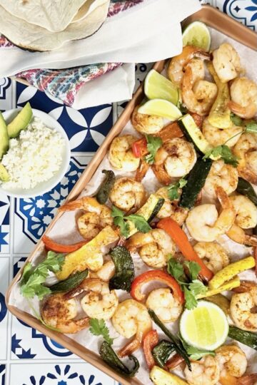 Sheet Pan Shrimp Fajitas