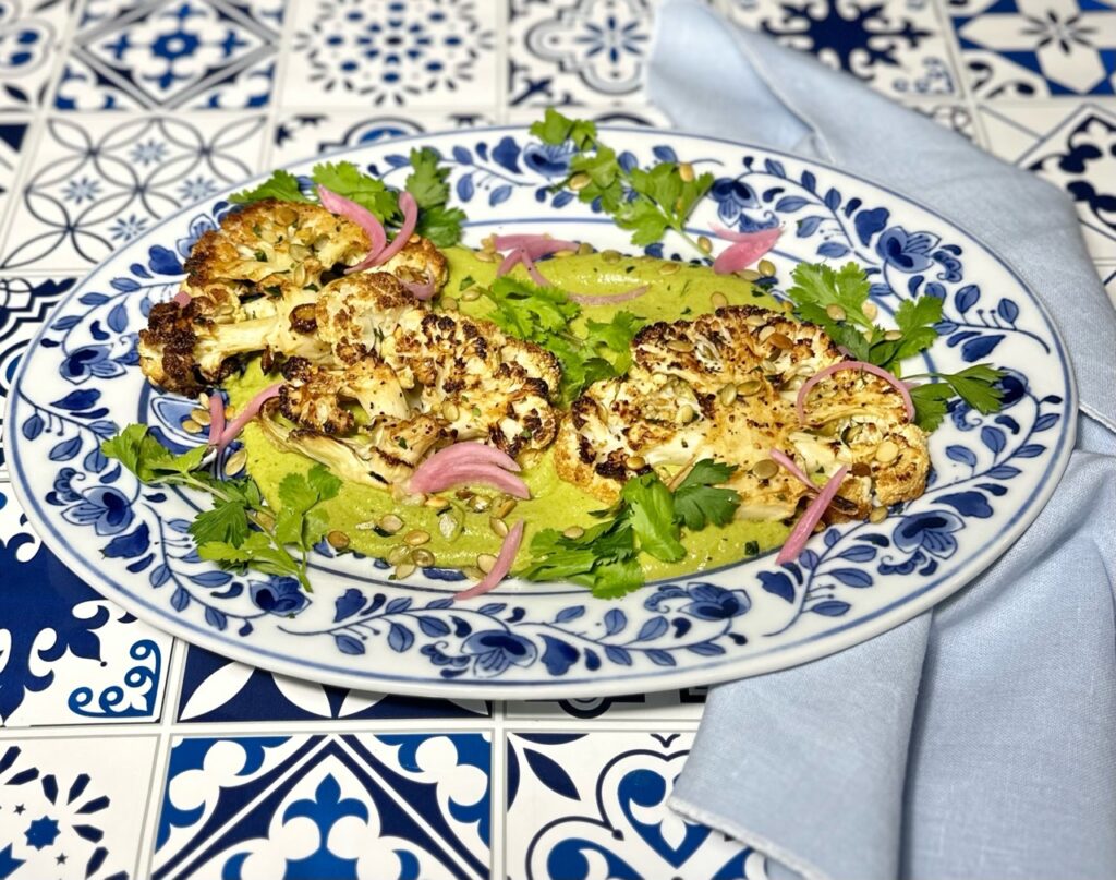 Cauliflower-Steaks-with-tomatillo sauce