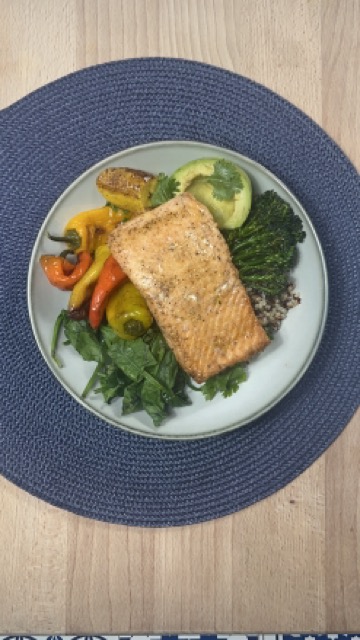 Easy Quinoa Bowl with Air Fryer Salmon