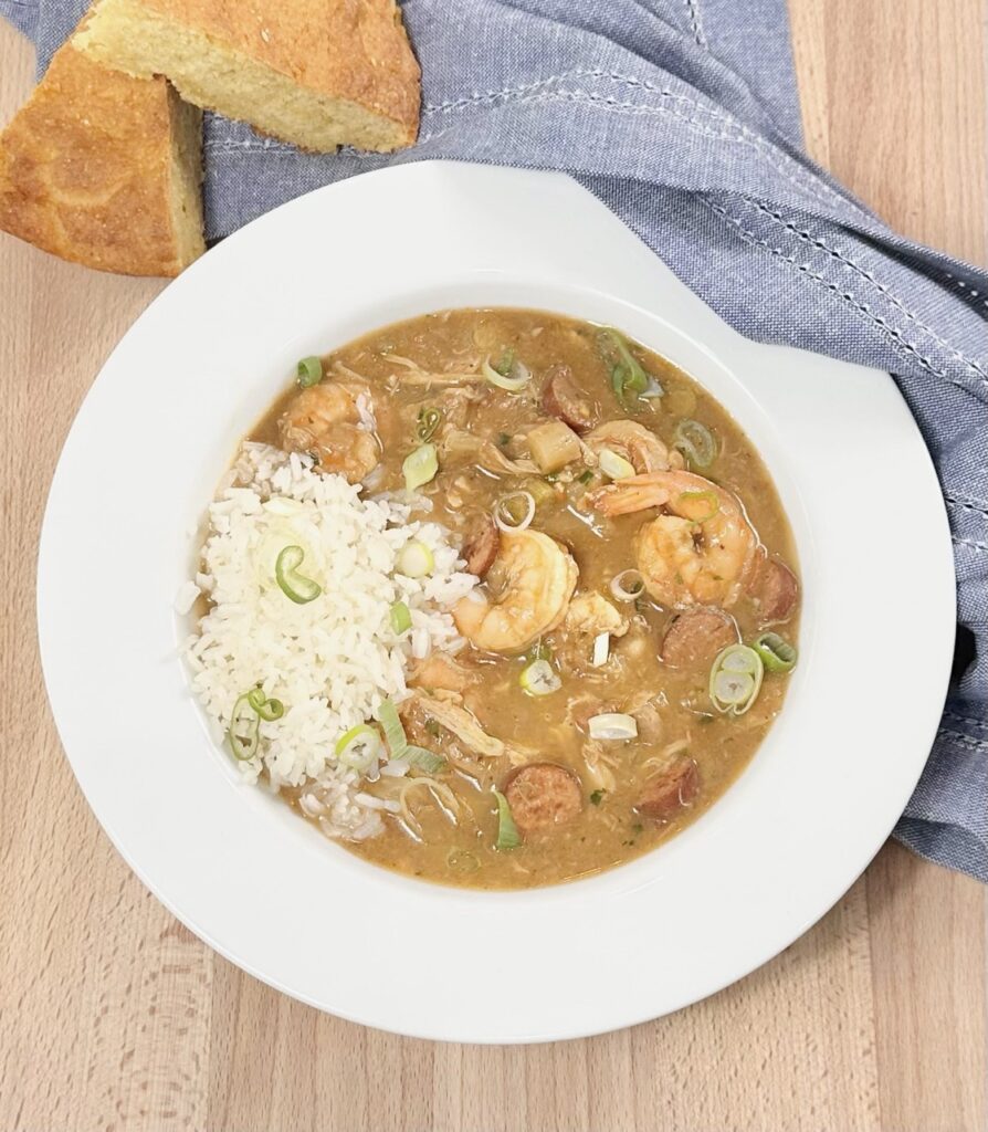 New Orleans Super Bowl Menu Ideas: Chicken Sausage and Shrimp Gumbo