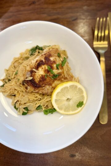 lemon orzo chicken one pot meal