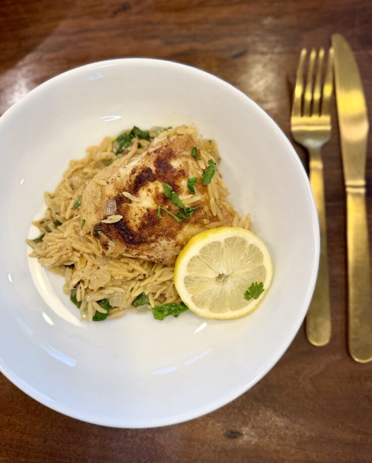 lemon orzo chicken one pot meal
