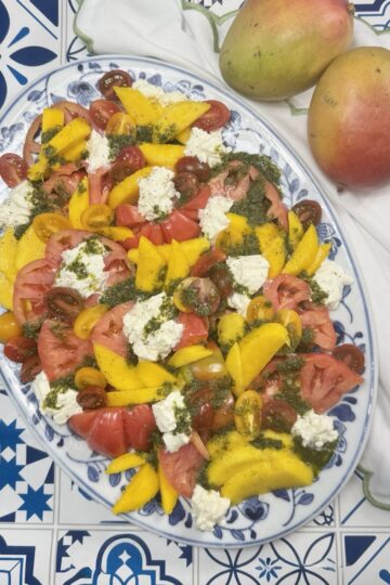 mango tomato caprese salad recipe